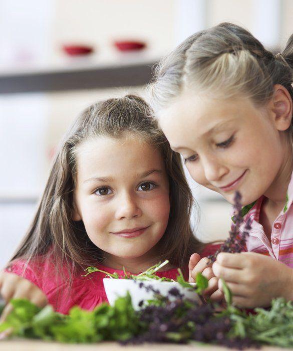 Children with plants